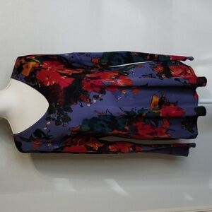 Soft Surroundings Sz M Fleur Aquarelle Floral Knit Top Floral Womens